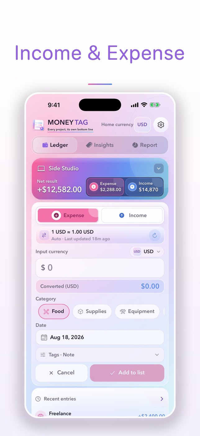MoneyTag: Income & Expense
