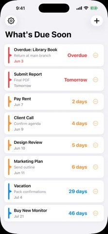 Whats Due Soon: Countdown