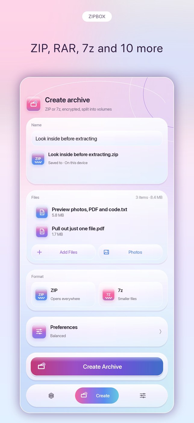Zipbox: Unzip RAR, ZIP & 7z